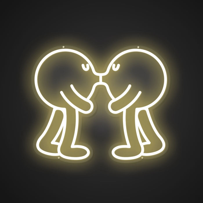 Shimmering Neon Lip-locked Showcase