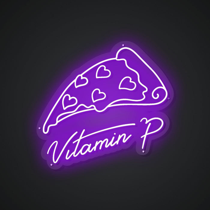Glowing Neon Cheese Pie Display