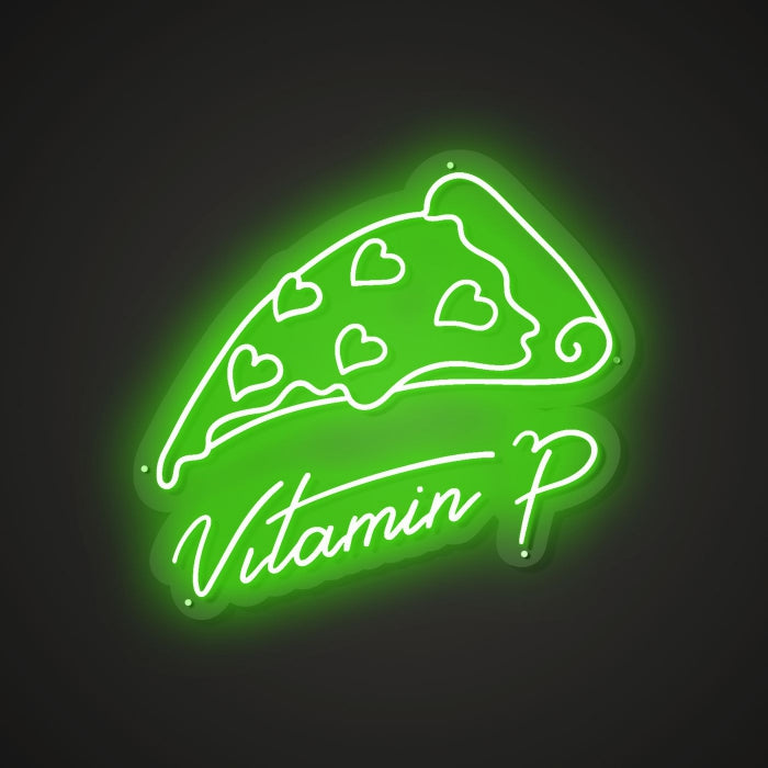 Pizza Neon Illumination of Flavor