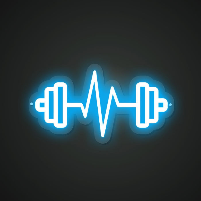 Weightlifting Neon Illumination of Power