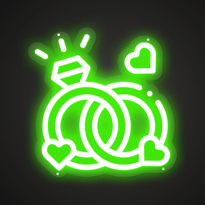 Neon-dazzling Diamond ring Sign