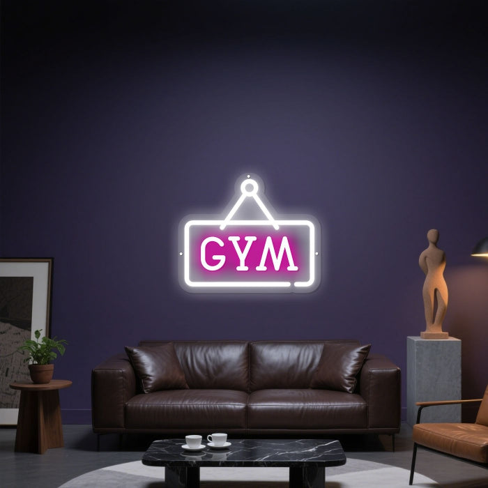 Glowing Neon Fitness Forge Display