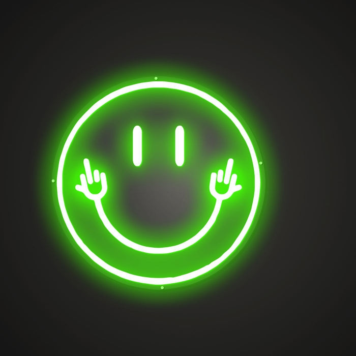 Smiling face Neon Illumination of Positivity