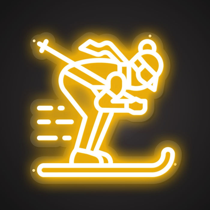 Neon Visual of the Skiing Traverse