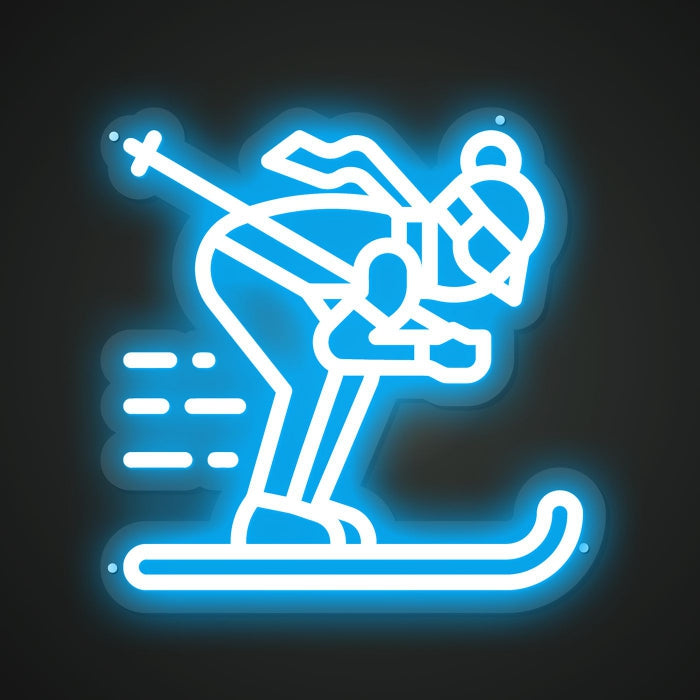 Skiing Neon Illumination of Speed