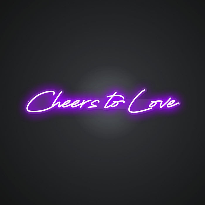 Glowing Neon Toast to Romance Display