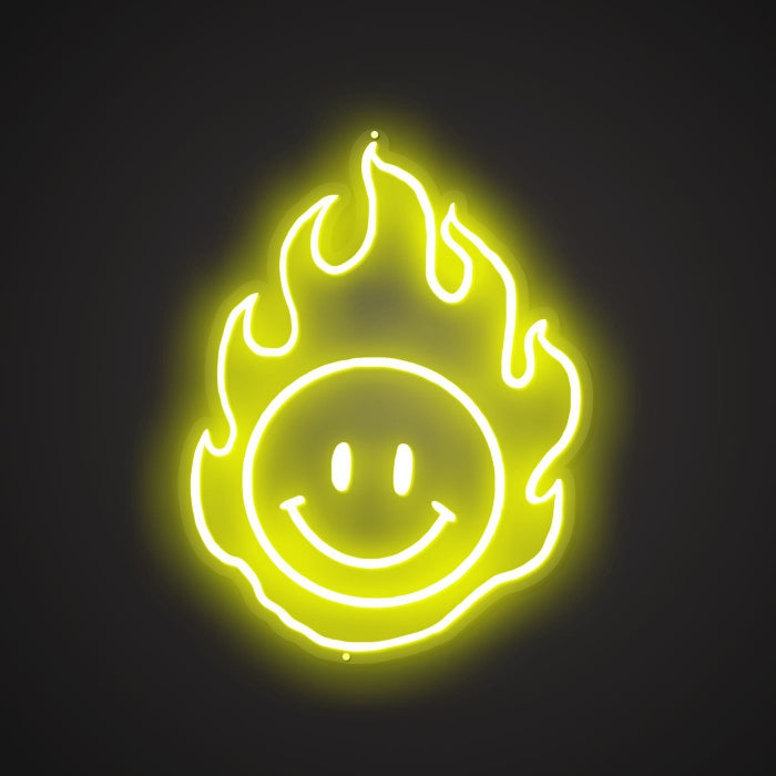 Dazzling Neon Firelit Smile Sign