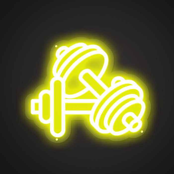 Illuminated Two Dumbbells Neon Heft