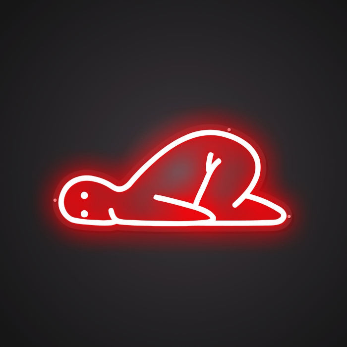 Dazzling Neon Grounded Indicator Sign