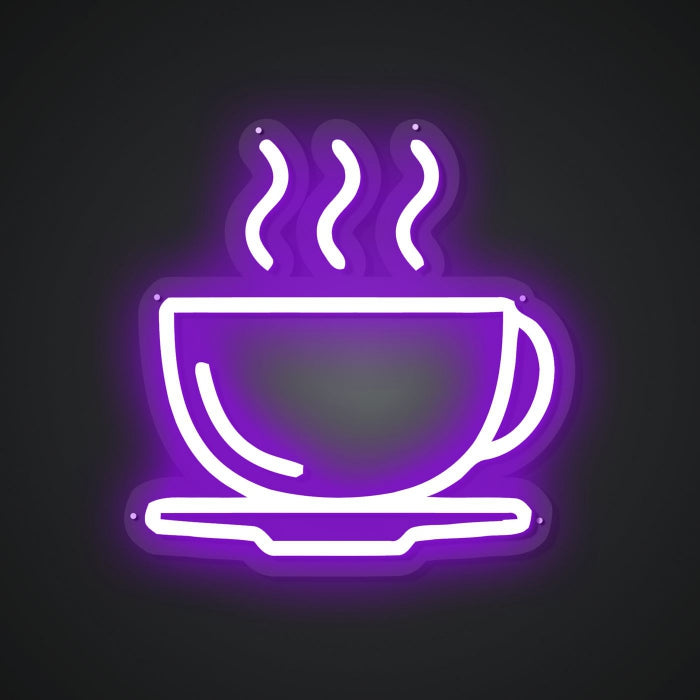 Glowing Neon Leafy Brew Display