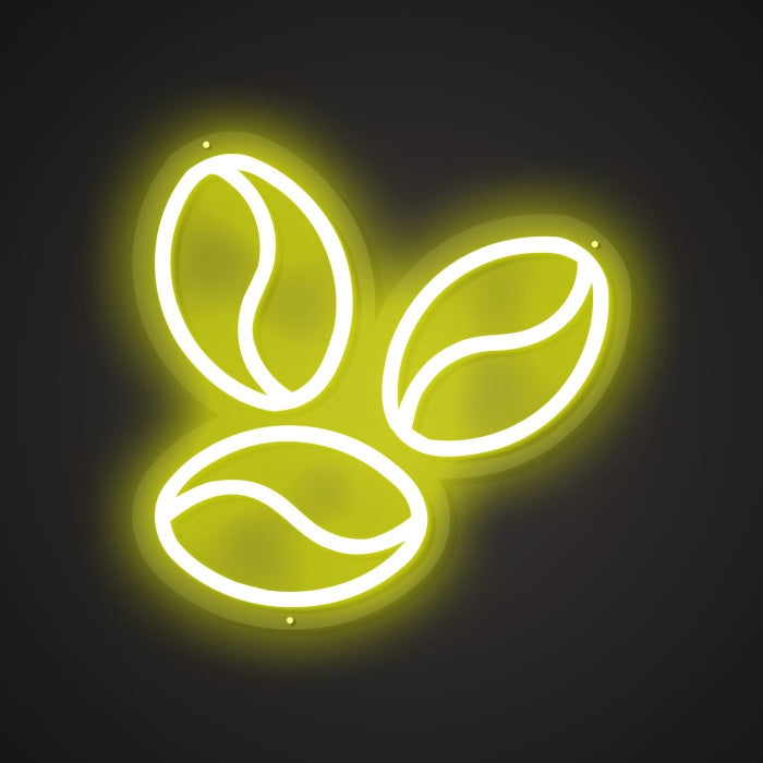 Illuminated Coffee Beans Neon Temptation