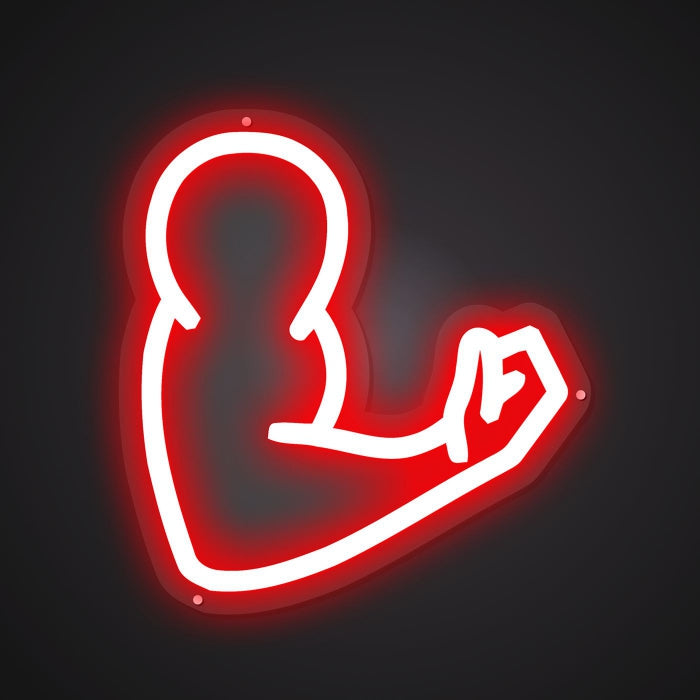 Dazzling Neon Strength Symbol Sign