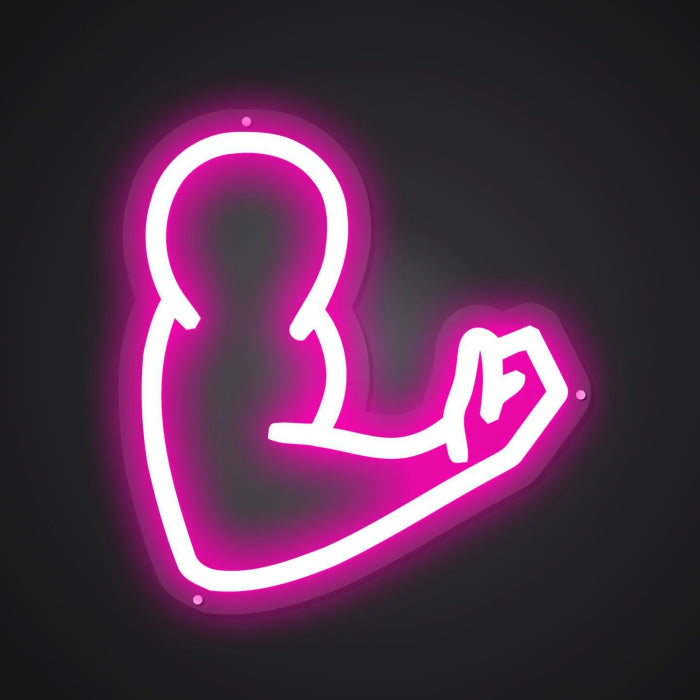 Neon Visual of the Bulging Muscles