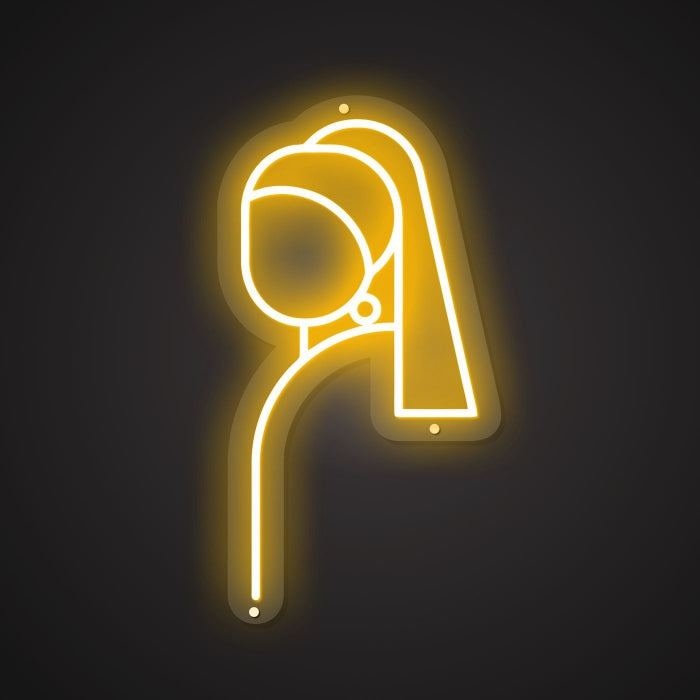 Neon Visual of the Abstract Pearled Muse