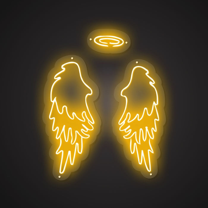 Shimmering Neon Seraphic Wings Showcase