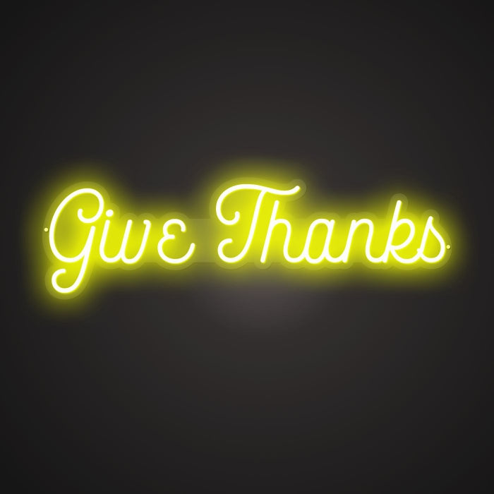 Dazzling Neon Thankful Salute Sign