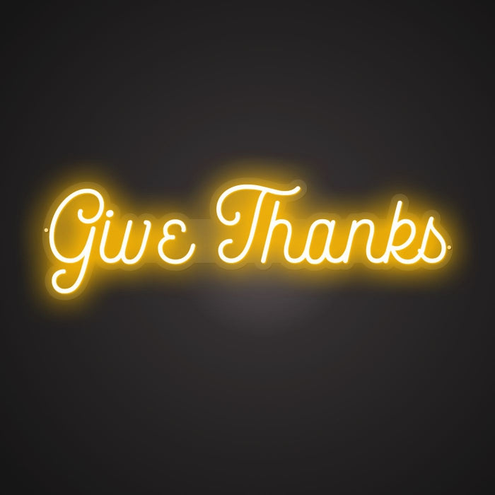 Neon Visual of Giving Thanks
