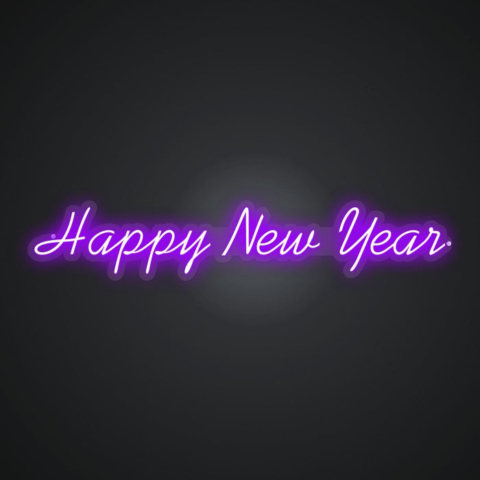 Neon Emblem of Yearly Celebration