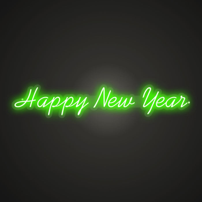 Happy New Year Neon Illumination of Joy