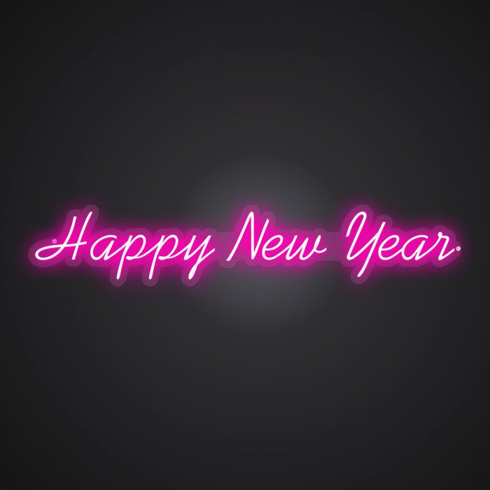 Neon-jubilant Happy New Year Sign