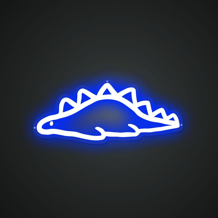 Shimmering Little Dinosaur Neon Illustration