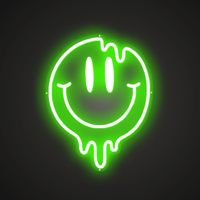 Smiling face melts Neon Illumination of Change