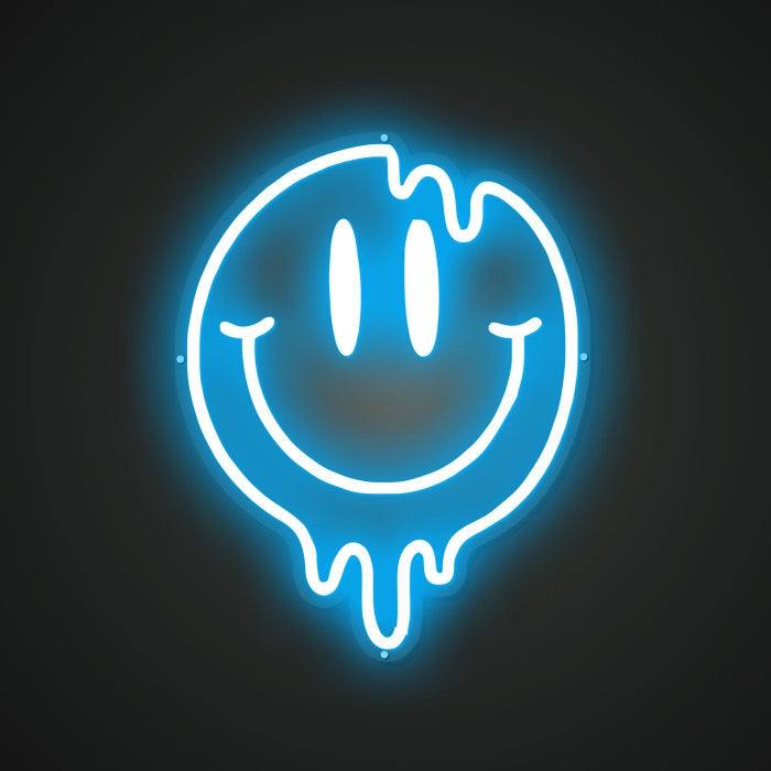 Smiling face melts Neon Illumination of Change