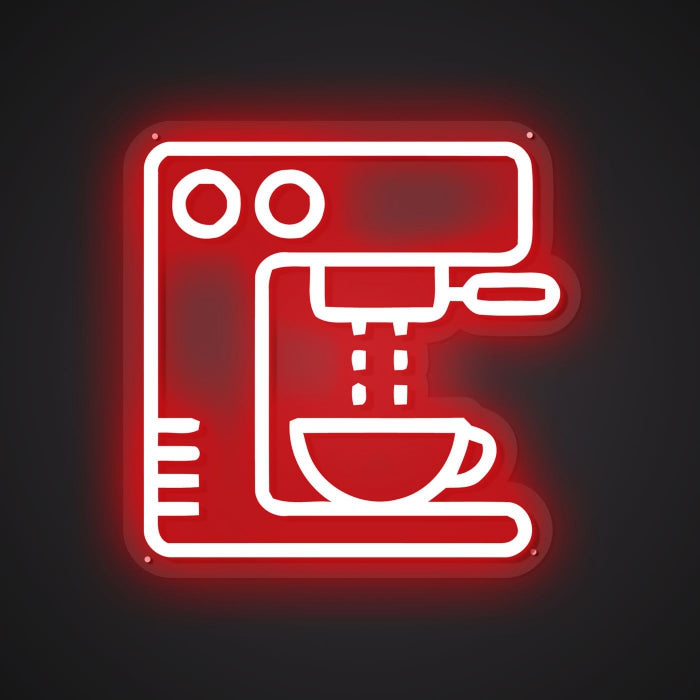 Neon Visual of Steaming Brews