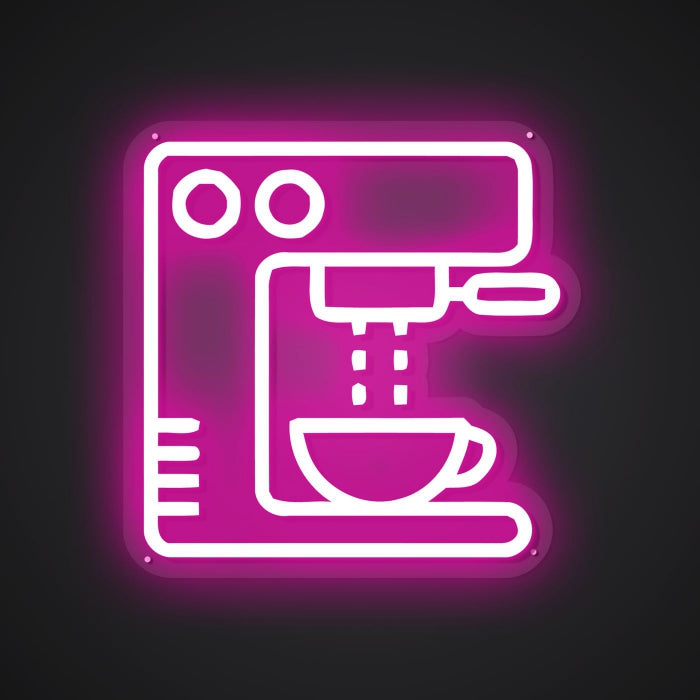 Radiant Neon Coffee Machine Glow