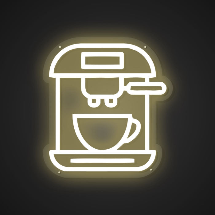 Neon Emblem of Bold Brews