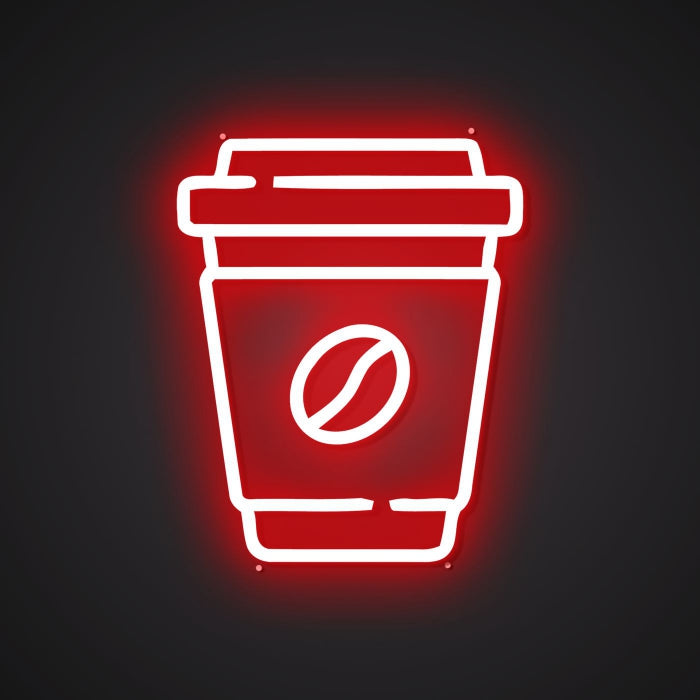 Neon Visual of Steaming Mugs