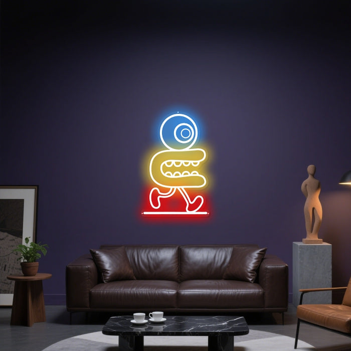 Glowing Neon Running Stride Display