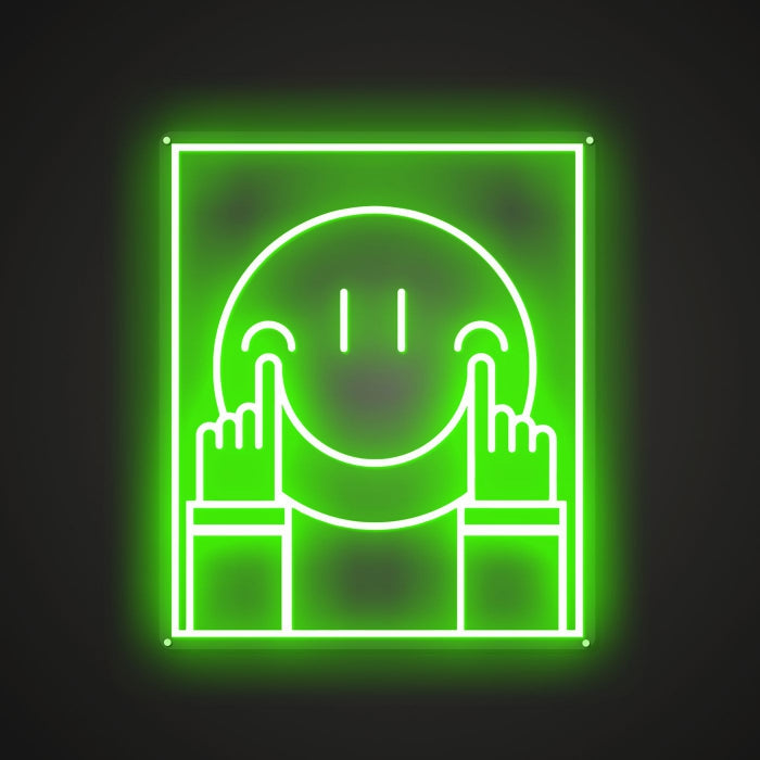 Prop up a smiling face Neon Illumination of Positivity