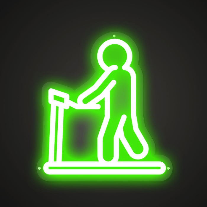 Neon-dashed Running Sign