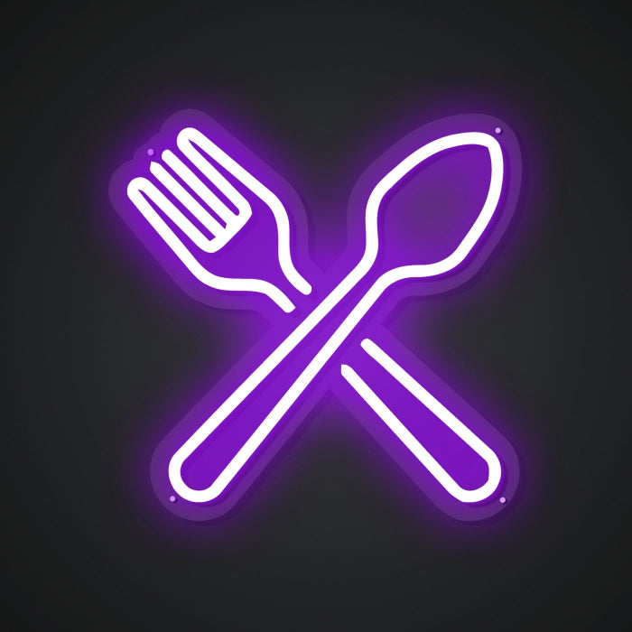 Neon-glinting Tableware Sign