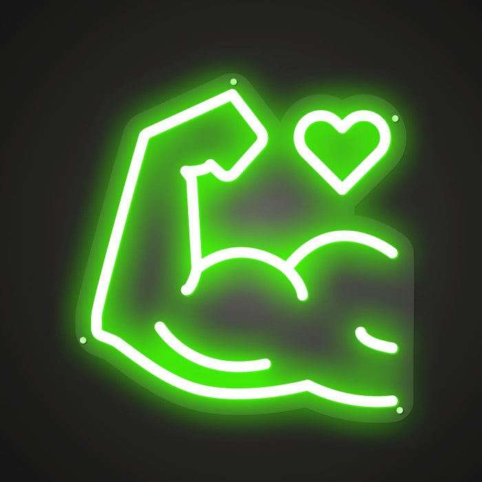 Neon-chiseled Thick muscles Sign