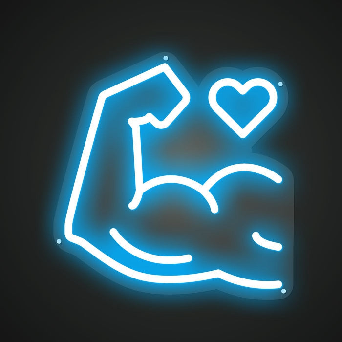 Thick muscles Neon Illumination of Dominance