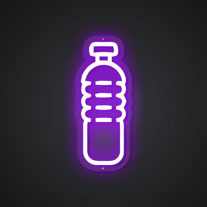 Neon-clear Water Bottle Sign