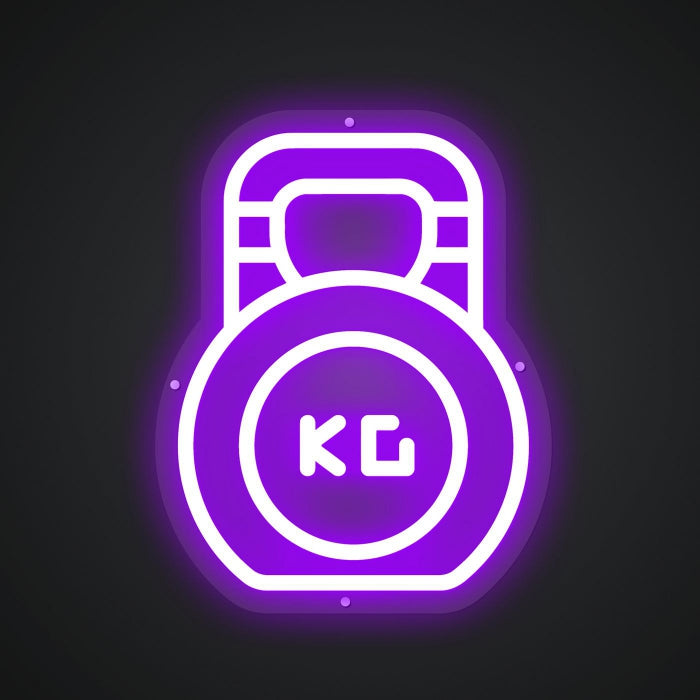 Neon Emblem of Kilogram Weights