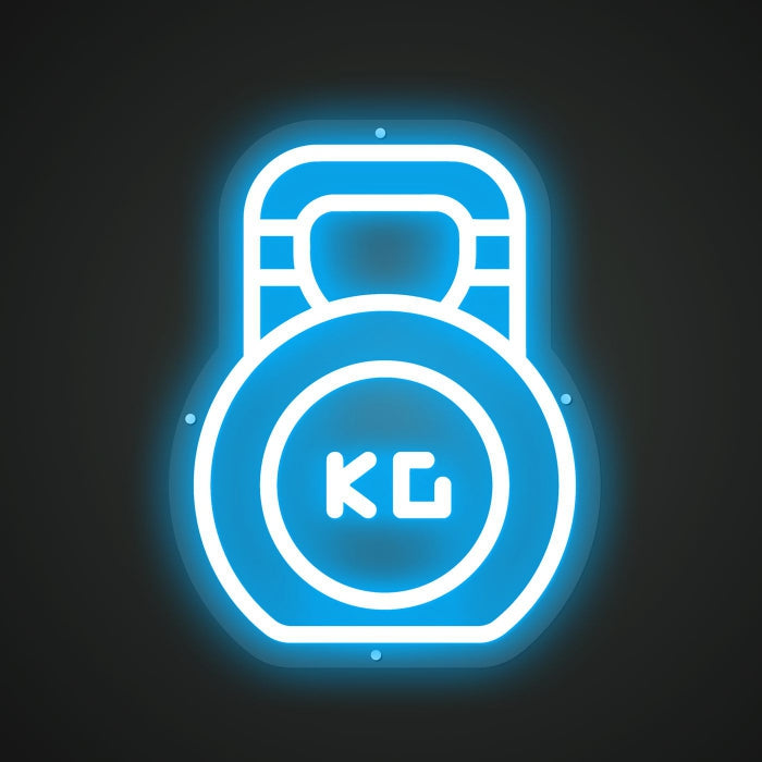 Kilogram dumbbell Neon Illumination of Power