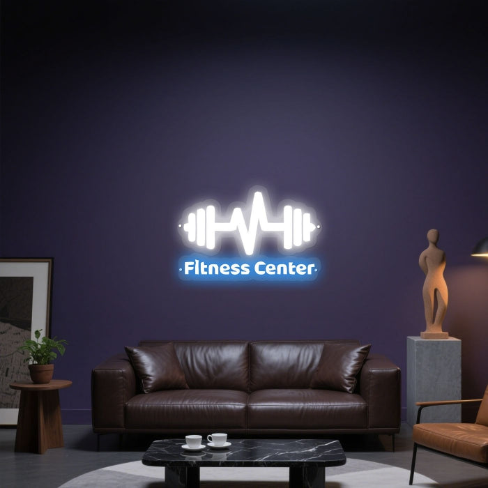 Glowing Neon Wellness Hub Display