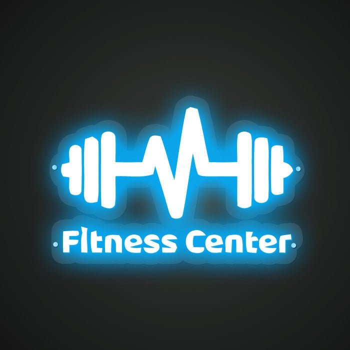 Fitness Center Neon Illumination of Energy