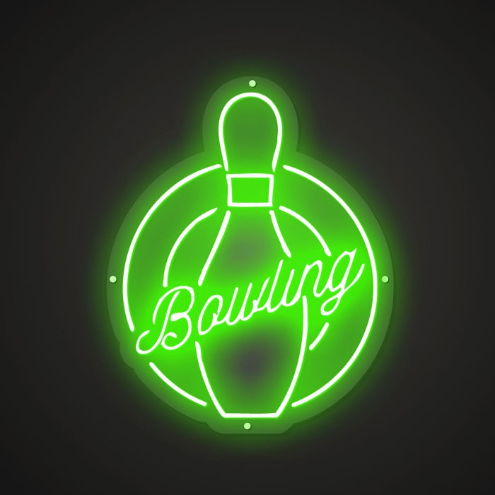 Neon-laned Bowling Sign