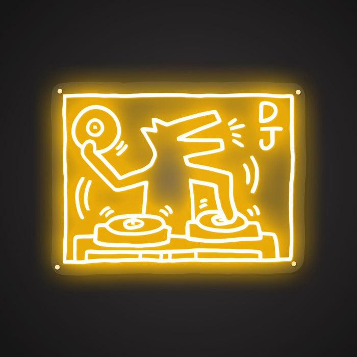 Neon Visual of the Mixing Booth