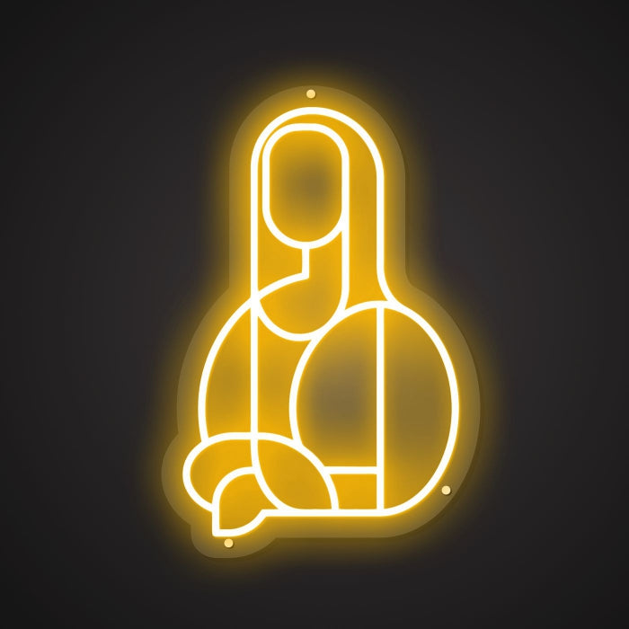 Shimmering Neon Cubist Mona Lisa Showcase