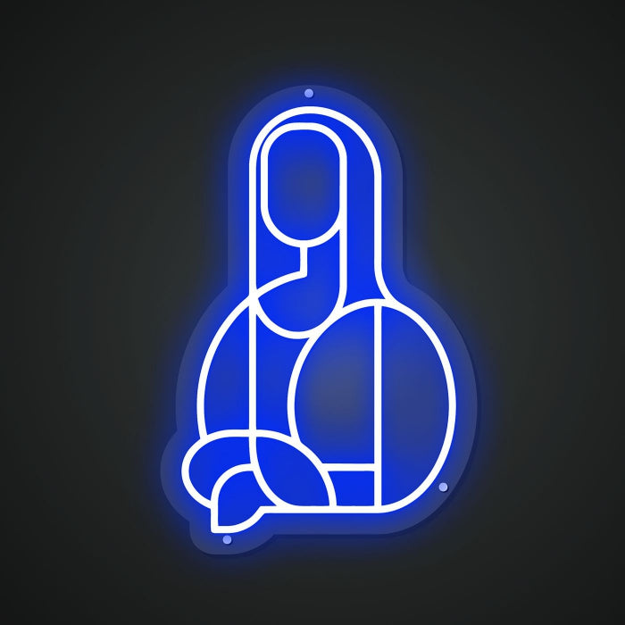 Radiant Neon Abstract Mona Lisa Glow