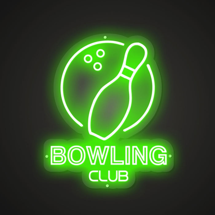 Neon-bowled Bowling Club Sign