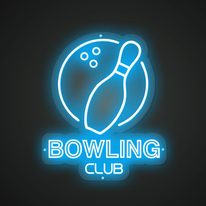 Bowling Club Neon Illumination of Community