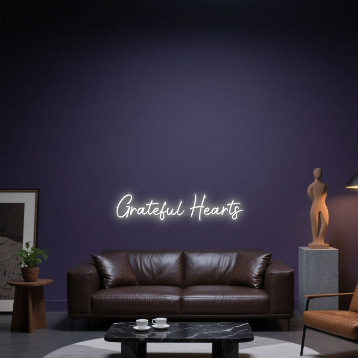Glowing Neon Heartfelt Thanks Display
