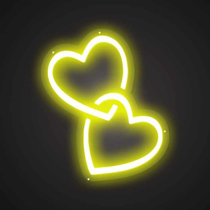 Dazzling Neon Heartfelt Pair Sign